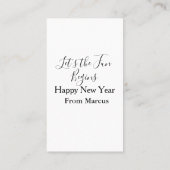 Carte De Visite lets the fun begins happy new year name year simpl (Dos)