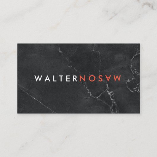 Carte De Visite Letter Flip | Marbre | Lux Executive (Devant)
