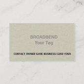 Carte De Visite Letterpress Simple Business Man Company (Dos)