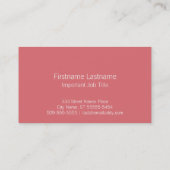 Carte De Visite Letterpress Style Red Roster (Dos)