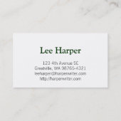 Carte De Visite Lettrage blanc d'auteur (Dos)