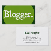 Carte De Visite Lettrage blanc de Blogger (Devant / Derrière)
