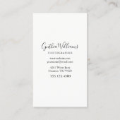 Carte De Visite Lettrage de script - Photographie moderne (Dos)