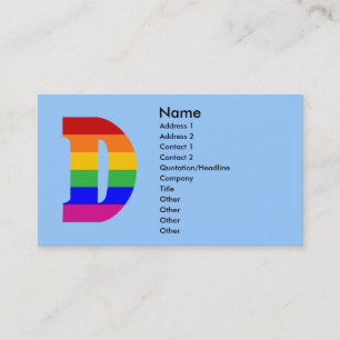 Carte De Visite LETTRE arc-en-ciel D