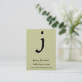 CARTE DE VISITE LETTRE ARTISTIQUE "J" HANDIE À LA MAIN (Debout devant)