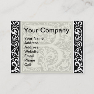 Carte De Visite Lettre B Monogramme Art Nouveau Médiéval