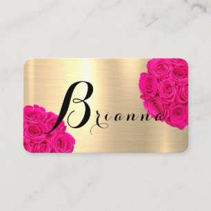 Carte De Visite LETTRE B Rose brillante or