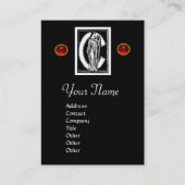CARTE DE VISITE LETTRE C MONOGRAMME BLANC NOIR, GEM ROUGE RUBY (Devant)