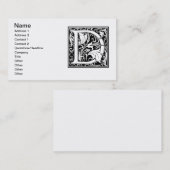 Carte De Visite Lettre D Monogramme médiéval Art Nouveau (Devant / Derrière)