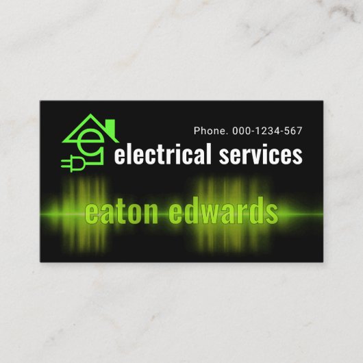 Carte De Visite Lettre de courant électrique interceptant-E Électr (Devant)