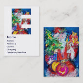 CARTE DE VISITE LETTRE DE NOËL / PÈRE NOËL AVEC ARBRE DE NOËL (Devant / Derrière)