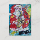 CARTE DE VISITE LETTRE DE NOËL / SANTA CLAUS AVEC SAX (Dos)