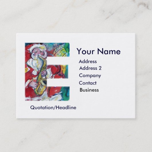 CARTE DE VISITE LETTRE DE NOËL / SANTA CLAUS AVEC SAX (Devant)