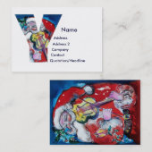 CARTE DE VISITE LETTRE DE NOËL Y / PÈRE NOËL AVEC MONOGRAM DE VIOL (Devant / Derrière)