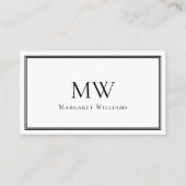 Carte De Visite LETTRE DEUX CLASSIQUES MONogramme Professionnel (Devant)