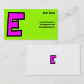 Carte De Visite Lettre E, votre nom de monogramme, (Devant / Derrière)