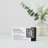 Carte De Visite Lettre Élégante A Antique Monogramme Renaissance (Debout devant)