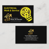 Carte De Visite LETTRE-ÉPINETTE JAUNE E Electricien (Devant / Derrière)