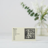 Carte De Visite Lettre F Monogramme médiéval Art Nouveau (Debout devant)