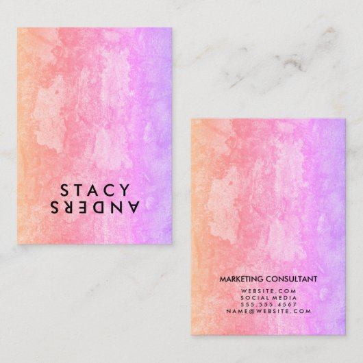 Carte De Visite Lettre Flip Chic Rustique (Devant / Derrière)