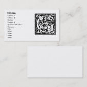 Carte De Visite Lettre G Monogramme médiéval Art Nouveau (Devant / Derrière)
