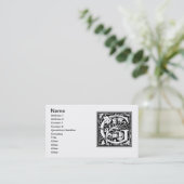 Carte De Visite Lettre G Monogramme médiéval Art Nouveau (Debout devant)