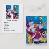 CARTE DE VISITE LETTRE H DE NOËL / MONOGRAM PÈRE NOËL INSPIRÉ (Devant / Derrière)