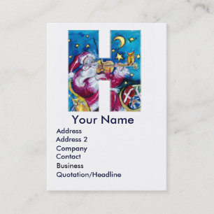 CARTE DE VISITE LETTRE H DE NOËL / MONOGRAM PÈRE NOËL INSPIRÉ