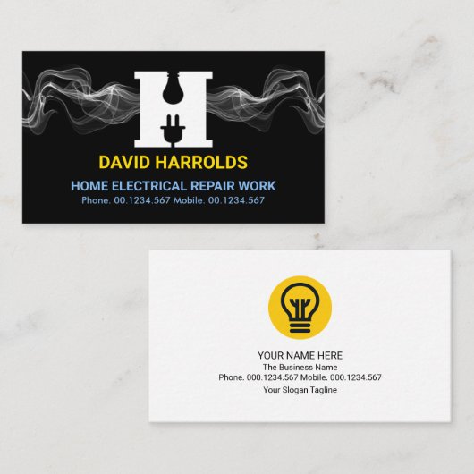 CARTE DE VISITE LETTRE-H D'ÉVOLUTION ÉLECTRIQUE (Devant / Derrière)