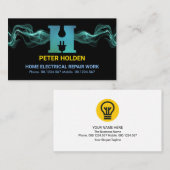 Carte De Visite LETTRE-H ÉCLAIRAGE Bleu ÉCLAIRAGE ÉLECTRIQUE (Devant / Derrière)