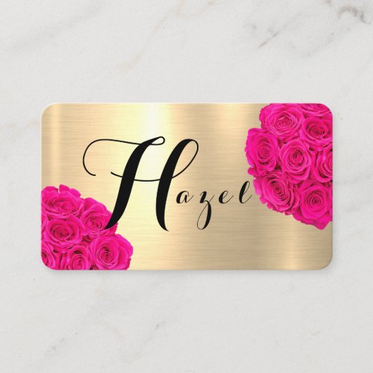 Carte De Visite LETTRE H Rose brillante or (Devant)