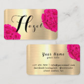 Carte De Visite LETTRE H Rose brillante or (Devant / Derrière)