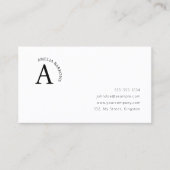 Carte De Visite Lettre initiale de monogramme classique et moderne (Devant)