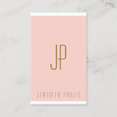 Carte De Visite LETTRE INITIALE MONGRAPHIQUE VIDE Pink Gold Vertic (Devant)