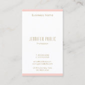 Carte De Visite LETTRE INITIALE MONGRAPHIQUE VIDE Pink Gold Vertic (Dos)