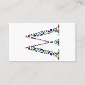 Carte De Visite Lettre initiale W Gemstone Design (Dos)