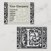 Carte De Visite Lettre L Monogramme médiéval Art Nouveau (Devant / Derrière)