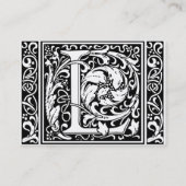 Carte De Visite Lettre L Monogramme médiéval Art Nouveau (Dos)