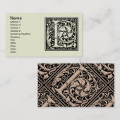 Carte De Visite Lettre L Monogramme médiéval Art Nouveau (Devant / Derrière)