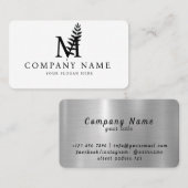 Carte De Visite Lettre M initiale créative Vector Luxe Art (Devant / Derrière)