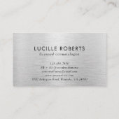 Carte De Visite LETTRE Métal Brossé D'Argent L Maquillage De Cheve (Dos)