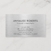 Carte De Visite LETTRE Métal Brossé D'Argent Un Maquillage De Chev (Dos)