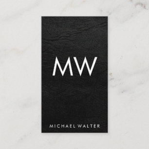 Carte De Visite LETTRE MINIMUM DEUX MONogramme Faux cuir