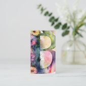 Carte De Visite Lettre monogramme B Aquarelle florale simple et ch (Debout devant)