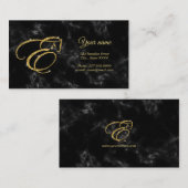 Carte De Visite Lettre monogramme E Cheval en parties scintillant  (Devant / Derrière)