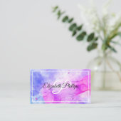 Carte De Visite LETTRE MONOGRAPHIQUE Bleu Violet Aquarelle (Debout devant)