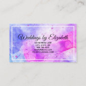 Carte De Visite LETTRE MONOGRAPHIQUE Bleu Violet Aquarelle (Dos)