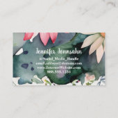 Carte De Visite LETTRE MONOMOBILE D Aquarelle Florale Chic Simple (Dos)