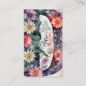 Carte De Visite LETTRE MONOMOBILE D Aquarelle Florale Chic Simple (Devant)