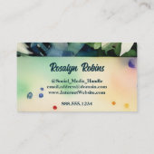 Carte De Visite LETTRE MONOMOBILE R Aquarelle Florale Chic Simple (Dos)